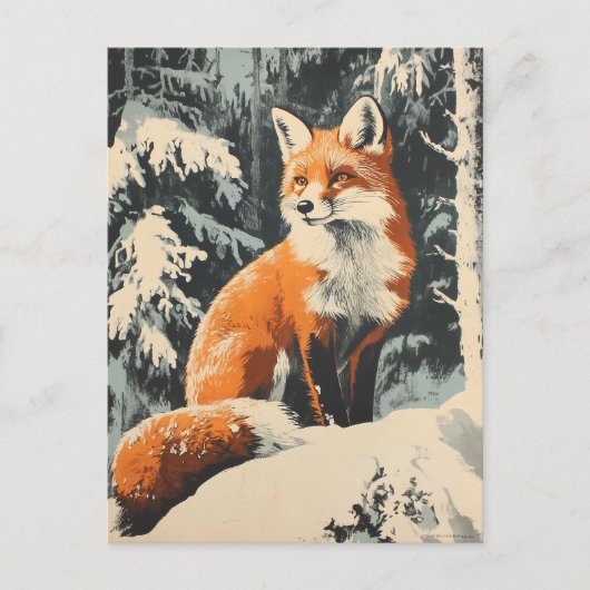 Fox Winter Briefkaart (Voorkant)