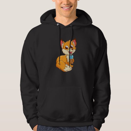 Fox with bubbel tea bubbeltea fox children  1 hoodie (Voorkant)