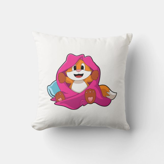 Fox with Pillow and Blanket Kussen (Voorkant)