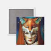 Fox Woman Surreal Fantasy Art Magneet (Voorkant / Achterkant)