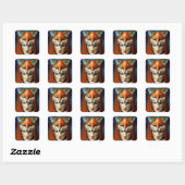 Fox Woman Surreal Fantasy Art Vierkante Sticker (Vel)