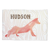 Fox Wood Texture van de Zaal van de jongen Kussensloop (Achterkant)