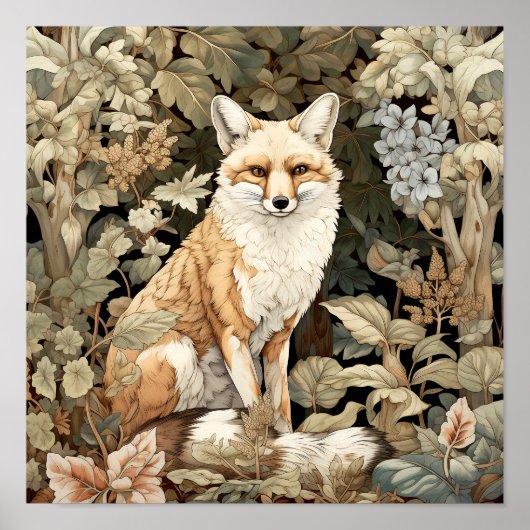 Fox Woodland Animal Art Poster (Voorkant)