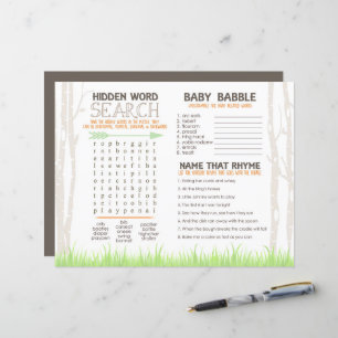 Fox Woodland Baby shower Placemat Activiteitenblad