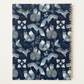 Fox Woodland Watercolor Art Monogramme Nom bleu (Dos)