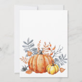 Fox woodlands herfst baby shower kaart (Achterkant)