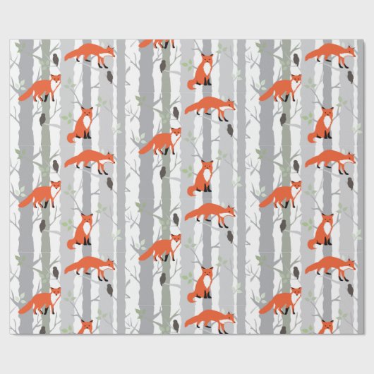 Fox wrapping Paper. Cadeaupapier (Vlak)