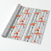 Fox wrapping Paper. Cadeaupapier (Uitgerold)