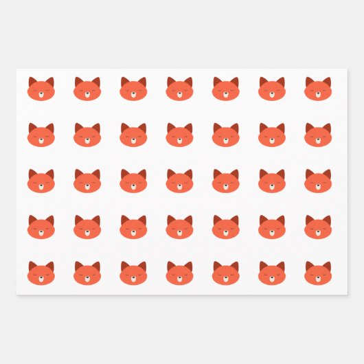Fox Wrapping Papier Flat Sheet Set van 3 Inpakpapier Vel (Voorkant 3)