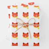 Fox Wrapping Papier Flat Sheet Set van 3 Inpakpapier Vel (In situ)