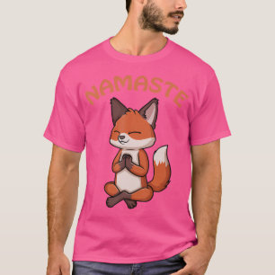 Fox Yoga Funny Fox Liefhebbers Schattigee Namaste T-shirt