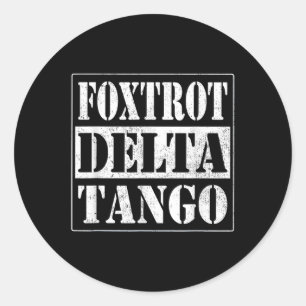 Foxdraaft Delta Tangos Grappig Foxdraaft Delta Tan Ronde Sticker