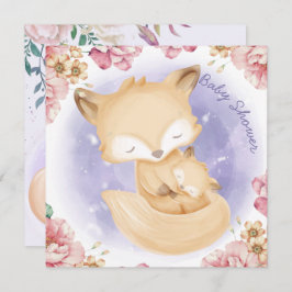 Foxes Baby shower Invitation Feestdagenkaart