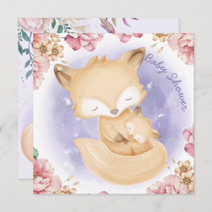 Foxes Baby shower Invitation Feestdagenkaart