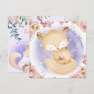 Foxes Baby shower Invitation Feestdagenkaart