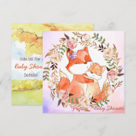 Foxes Baby shower Invitation Feestdagenkaart