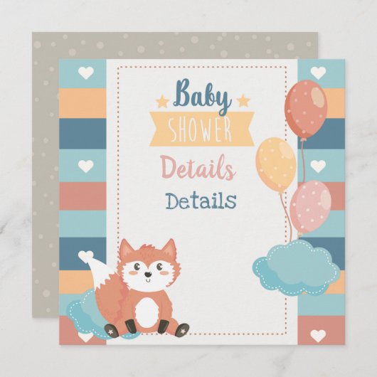 Foxes Baby shower Invitation Feestdagenkaart (Voorkant / Achterkant)