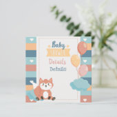 Foxes Baby shower Invitation Feestdagenkaart (Staand voorkant)