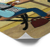 Foxes bij de Cafe - twee Foxes bij een Cafe Poster (Hoek)