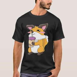 Foxes Boba Bubble Tea Anime Kawaii Cute Gift T-shirt