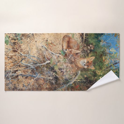 Foxes, Bruno Liljefors (Serviette de bain)