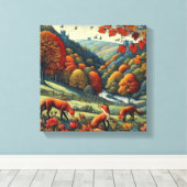 Foxes Canvas Afdruk (Insitu (Houten vloer))