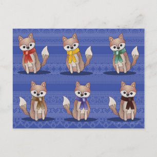 Foxes in Briefkaarten van handschoenen