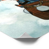 Foxes in een luchtballon poster (Hoek)