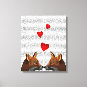 Foxes in Love Canvas Afdruk