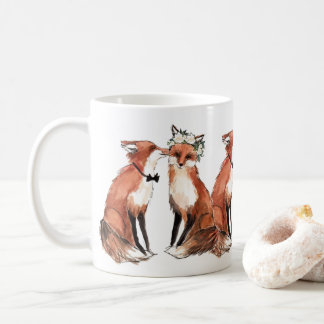 Foxes in Love, Fox bruiloft valentijn gift Koffiemok