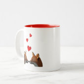 Foxes in Love Tweekleurige Koffiemok (Voorkant links)