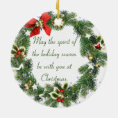 Foxes met feestdag, ronde keramisch ornament (Achterkant)