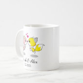 Foxes Mug, Café Mug personnalisé pour le couple, (Devant gauche)