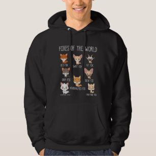 Foxes of the World Gift for Fox Lover Hoodie