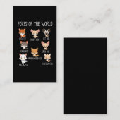 Foxes of the World Gift for Fox Lover Visitekaartje (Voorkant / Achterkant)