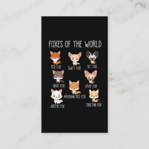 Foxes of the World Gift for Fox Lover Visitekaartje