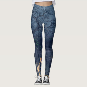 Foxes op Night Shrine Ukiyo-e Japans Kunst Leggings