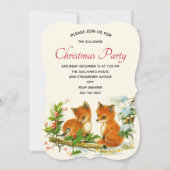  foxes Retro Kerstfeest Kaart (Voorkant)