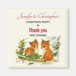 foxes Retro kerstparty bedankt Magneet