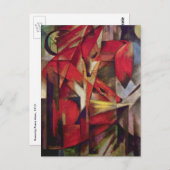 Foxes van Franz Marc,  Abstracte Cubistische kunst Briefkaart (Voorkant / Achterkant)