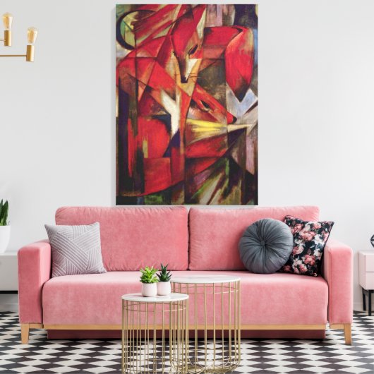 Foxes van Franz Marc, Abstracte Cubistische kunst Canvas Afdruk (Insitu (Woonkamer))