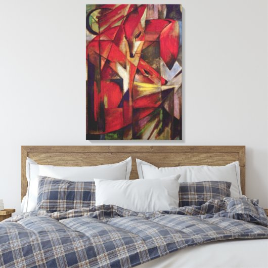 Foxes van Franz Marc, Abstracte Cubistische kunst Canvas Afdruk (Insitu (Slaapkamer))