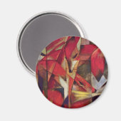 Foxes van Franz Marc,  Abstracte Cubistische kunst Magneet (Voorkant / Achterkant)