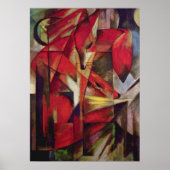 Foxes van Franz Marc,  Abstracte Cubistische kunst Poster (Voorkant)