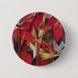 Foxes van Franz Marc,  Abstracte Cubistische kunst Ronde Button 5,7 Cm