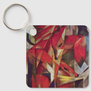 Foxes van Franz Marc,  Abstracte Cubistische kunst Sleutelhanger