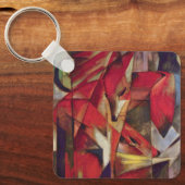 Foxes van Franz Marc,  Abstracte Cubistische kunst Sleutelhanger (Voorkant)