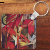 Foxes van Franz Marc,  Abstracte Cubistische kunst Sleutelhanger (Achterkant)