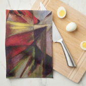 Foxes van Franz Marc,  Abstracte Cubistische kunst Theedoek (Quarter Fold)