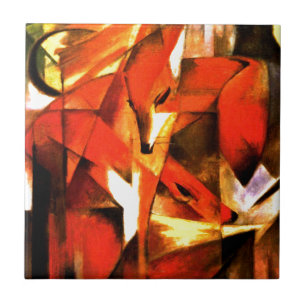 Foxes van Franz Marc Fine Art Tegeltje